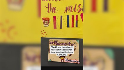 La profesora revela a sus estudiantes españoles que es de Kentucky y le preparan una sorpresa sin fisuras