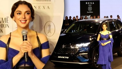 Aditi Rao Hydari Steals the Spotlight on  Ramp in a Bold Royal Blue Attire