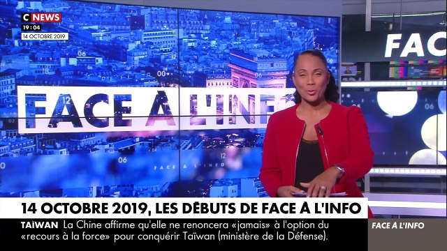 Christine Kelly fête les 5 ans de Face à l'info ce 14 octobre 2019 sur CNews.
