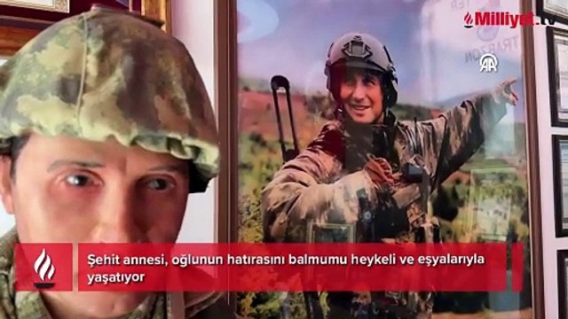 Şehit oğlunun hasretini balmumu heykeliyle gideriyor: Ses vermiyor ama gene de onunla konuşuyorum