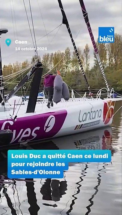 Vendée Globe : le skipper Louis Duc a quitté Caen à bord de son bateau pour rejoindre les Sables-d'Olonne
