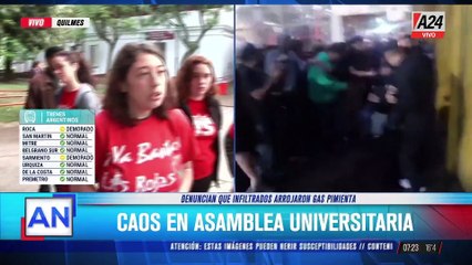 Incidentes en la universidad de Quilmes: denuncian que infiltrados arrojaron gas pimienta