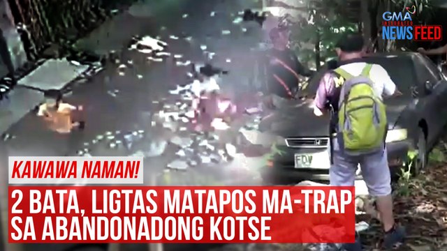 KAWAWA NAMAN! 2 bata, ligtas matapos ma-trap sa abandonadong kotse | GMA Integrated Newsfeed