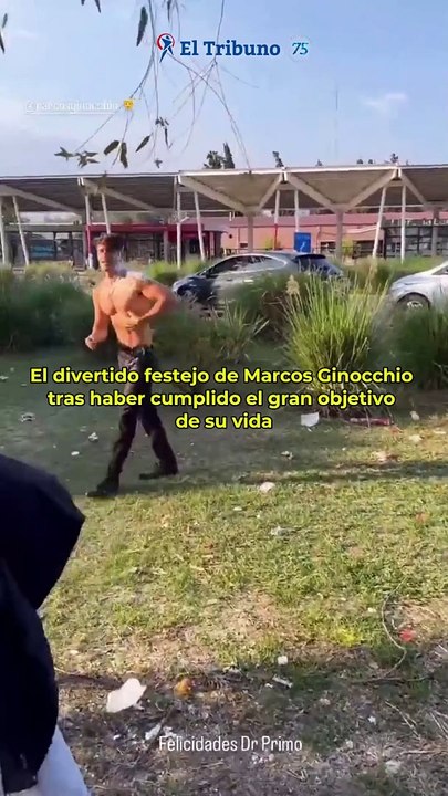 El divertido festejo de Marcos Ginocchio tras haber cumplido el gran objetivo de su vida