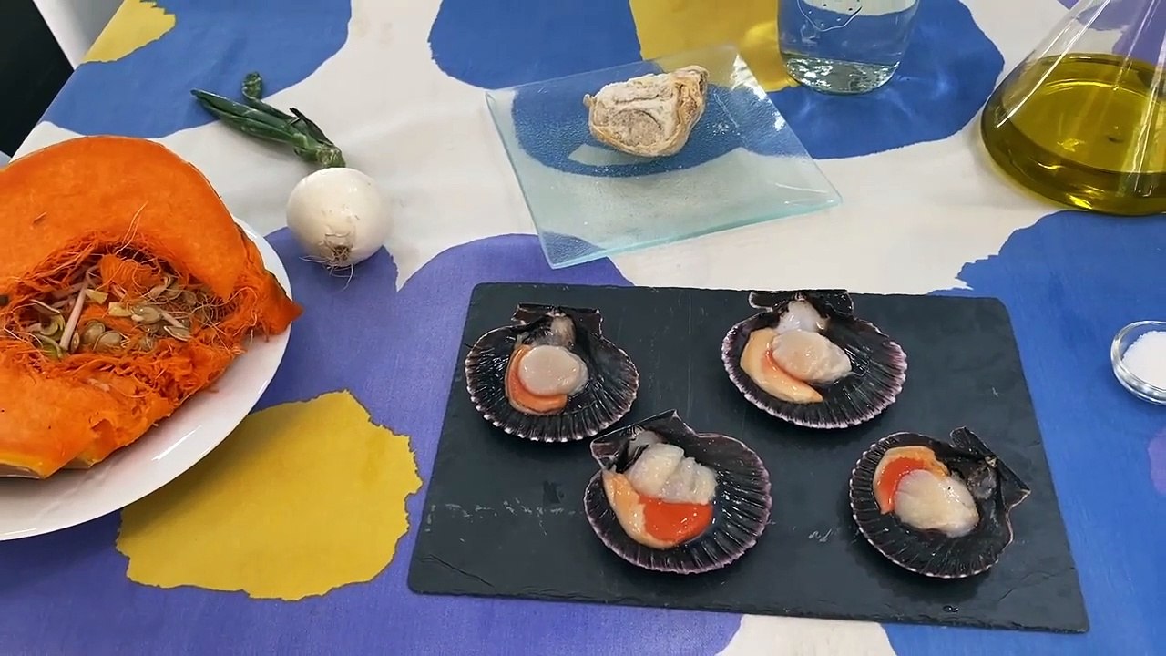 Crema de calabaza con vieira