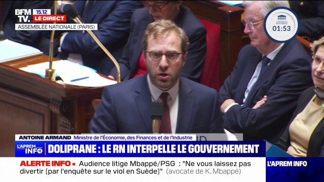 Vente de Doliprane: Nous mènerons la procédure de contrôle des investissements étrangers en France , affirme Antoine Armand (ministre de l'Économie)