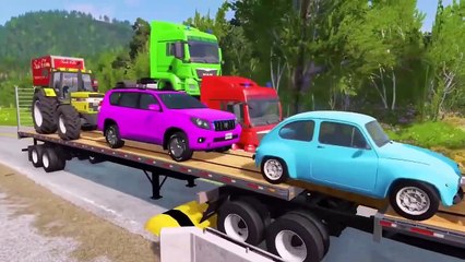 Download Video: Double Flatbed Trailer Truck vs Speedbumps Train vs Cars | Tractor vs Train Beamng.Drive 015 zonetak #beamngdrive #beamngdrivemods #doublespeedbumps #beamng #traincrash #beamngcrashes #carrescue #doubleflatbedtrailer #simulationvideogame #trickshots #zone