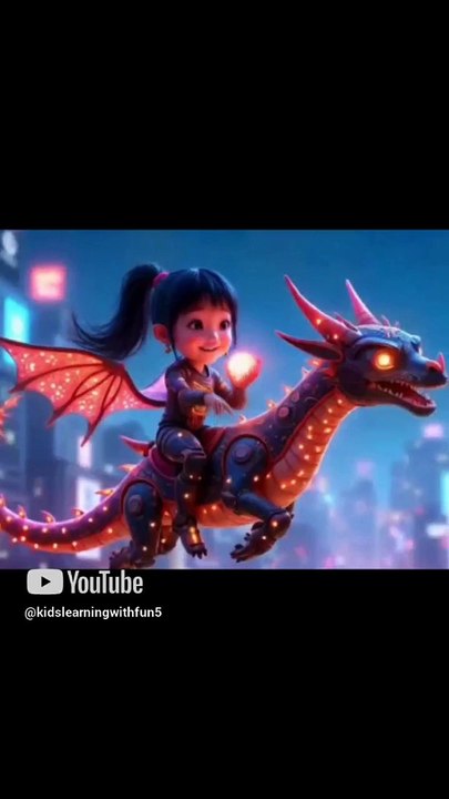 3D Pixar Animation Style Robot Dragon _ #aigenerated #cartoon #ai #kidsentertainment