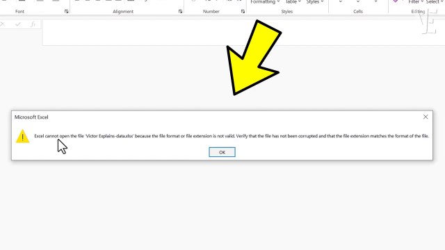 Solved - Excel cannot open the file because the file format or file extension is not valid, Verify that the file has not been corrupted