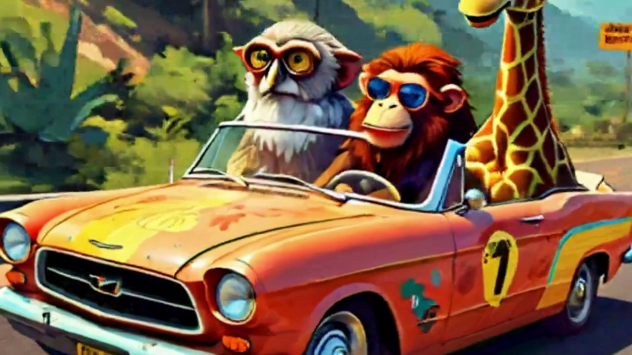 Wheels on the van turn around the forest kids song