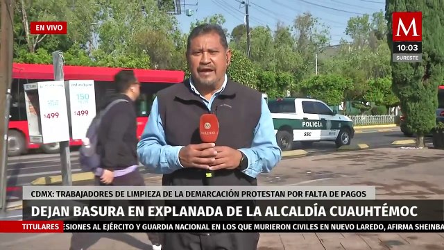 Trabajadores de limpia de la alcaldía Cuauhtémoc protestan por falta de pagos