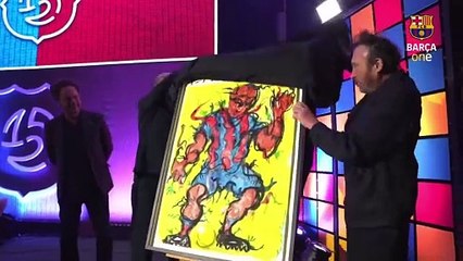 Laporta presenta el cartel del 125 aniversario del Barça