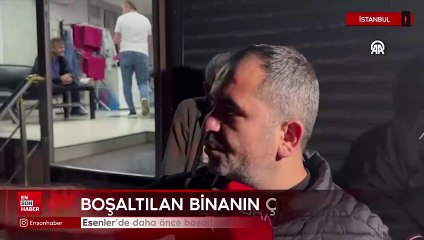 Esenler'de daha önce boşaltılan binanın çatısında kısmi çökme oldu