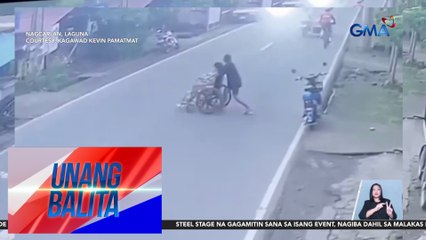 Lalaki at nanay niyang naka-wheelchair, sugatan matapos mabangga ng motorsiklo habang tumatawid | Unang Balita
