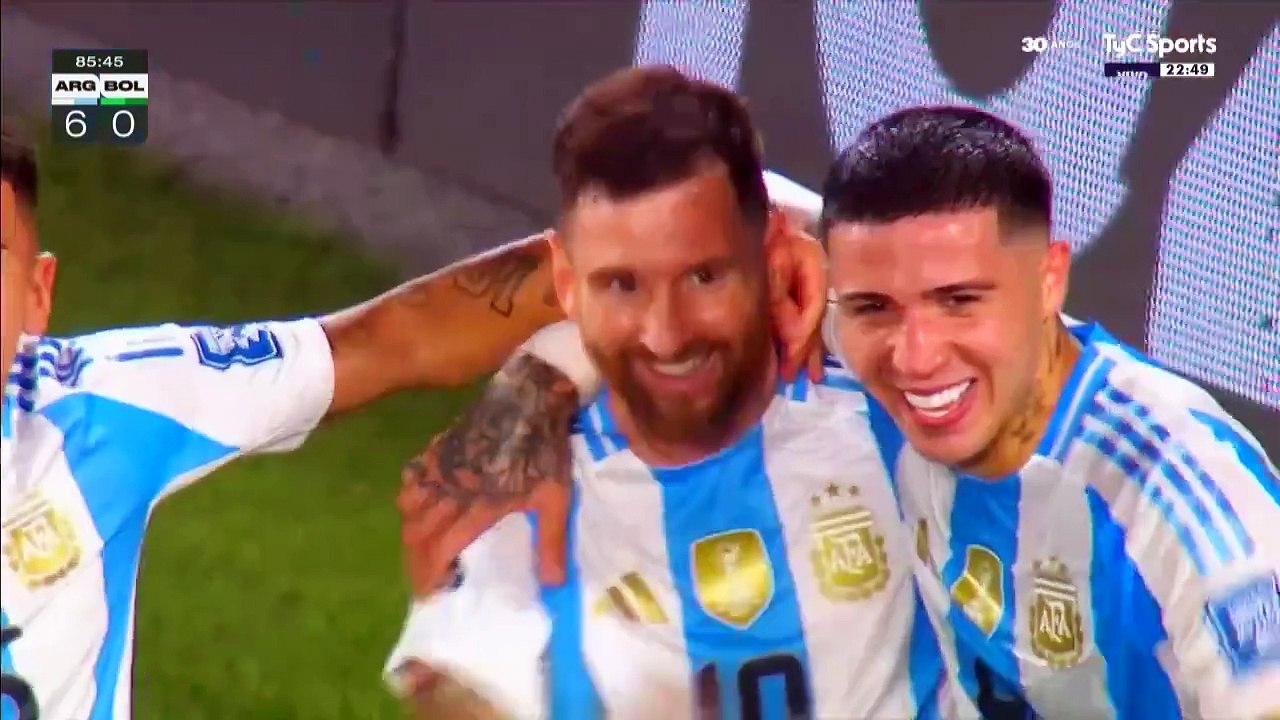 El tercero de Messi en la goleada de Argentina a Bolivia por 6 a 0