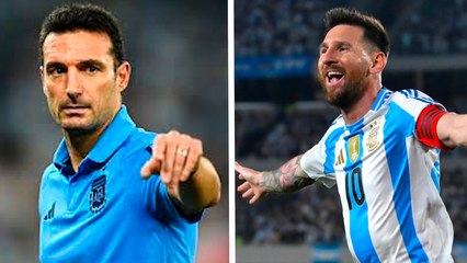 Download Video: Scaloni se rinde ante Messi tras su hat-trick en la goleada de Argentina a Bolivia: 