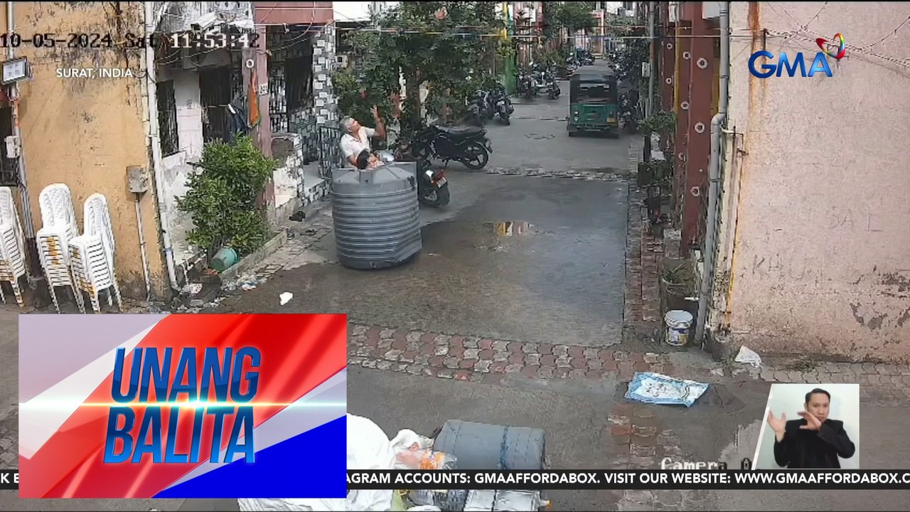 Babae, ligtas matapos mabagsakan ng tangke ng tubig | Unang Balita