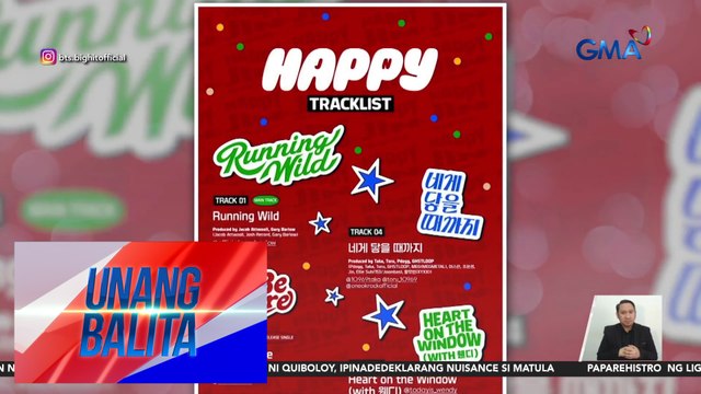 BTS member Jin, makaka-collab si Red Velvet member Wendy para sa debut album niyang Happy | Unang Balita