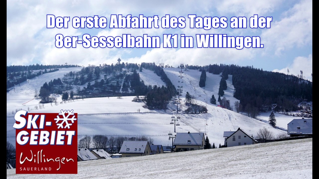 Traumpisten im Winterwonderland: Erste Abfahrt K1 Sesselbahn Köhlerhagen, Willingen.