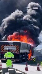Acidente e incêndio provocam filas quilométricas na BR 101