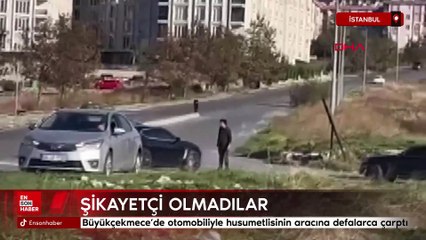 Büyükçekmece’de otomobiliyle husumetlisinin aracına defalarca çarptı