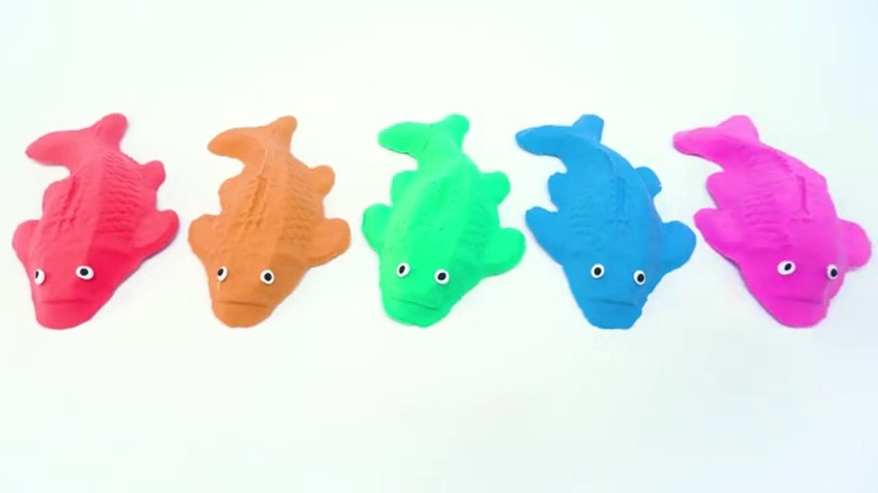 How to make kinetic sand rainbow  fish wit color box ASMR