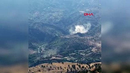 Tillo bölgesindeki dağlık alanda deprem sonrası toz bulutu yükseldi: O anlar kamerada