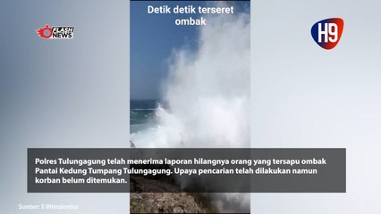 Detik-detik Wisatawan Asal Medan Terseret Ombak Pantai di Tulungagung