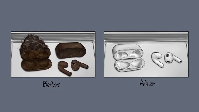 ASMR _ Restoring very Old AirPods _ Animation _ AirPods Deep Cleaned _ USB Port Cleaning