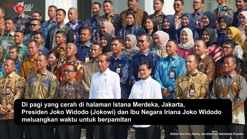 Jokowi Serta Istri Pamitan ke Keluarga Besar Istana