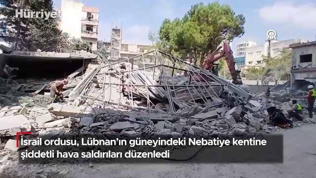 İsrail ordusu, Lübnan'ın güneyindeki Nebatiye kentine şiddetli hava saldırıları düzenledi
