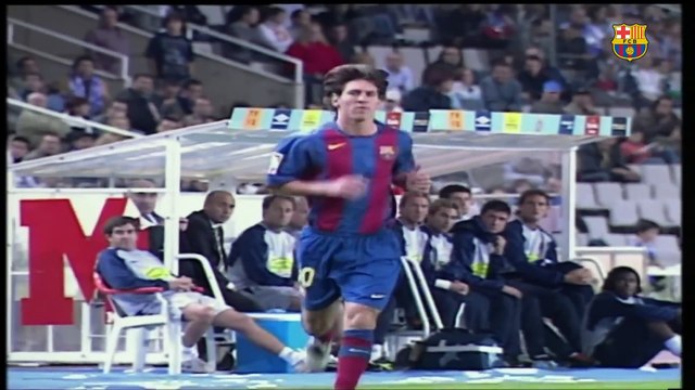 El debut de Lionel Messi en el Barcelona frente al Espanyol