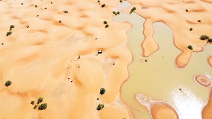El milagro del lago Iriqui, resucitado por las lluvias torrenciales en el desierto de Marruecos