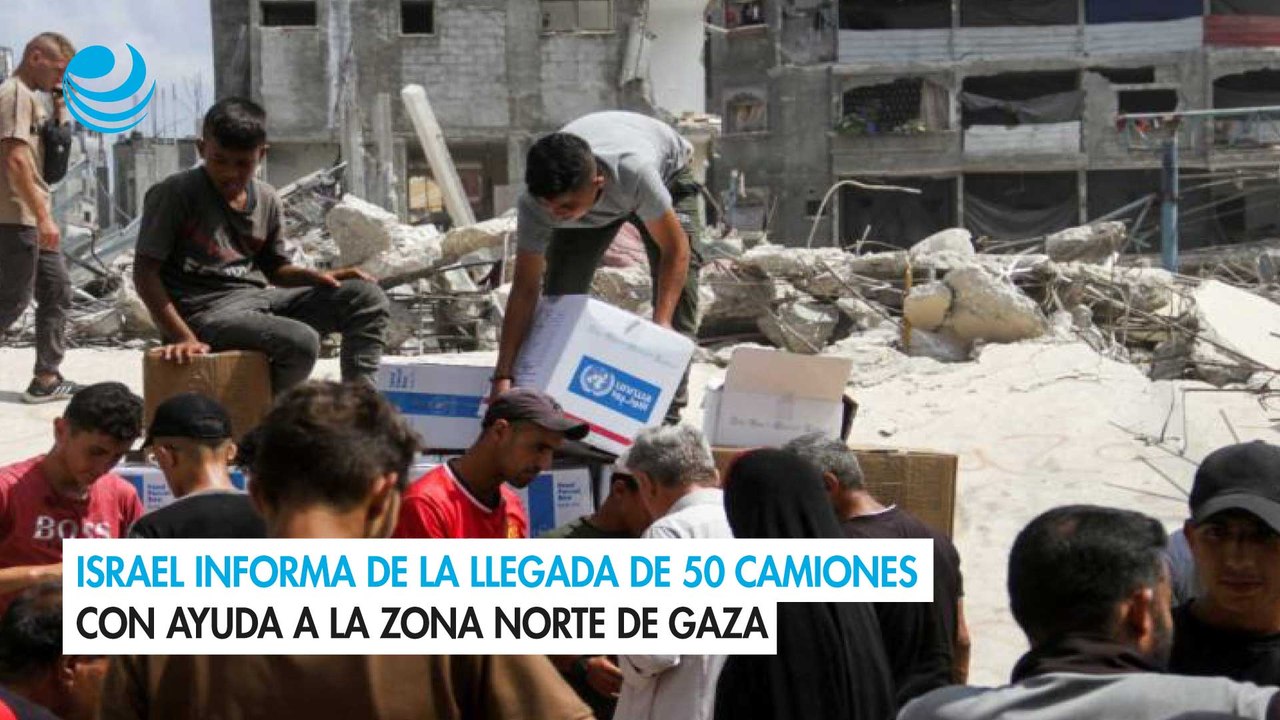 Israel informa de la llegada de 50 camiones con ayuda a la zona norte de Gaza