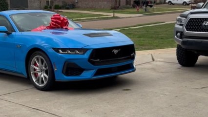 Girl receives a brand new 2024 Ford Mustang GT on her 16th birthday
