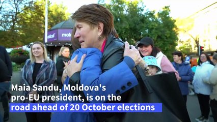 Moldovan President Maia Sandu campaigns ahead of crunch dual vote