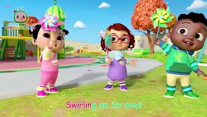 Fall Playground Song with Rainbow Pinwheels! - CoComelon Nursery Rhymes & Kids Songs