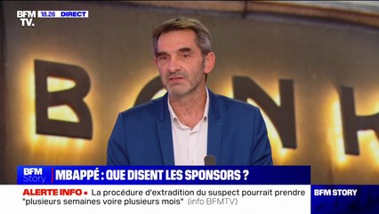 Virgile Caillet (expert en marketing sportif): "Pour les marques, c'est difficile pendant un certain temps de communiquer en utilisant l'image de Mbappé"