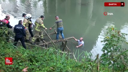 Bartın'da içki içerken ırmağa düştü, itfaiye kurtardı