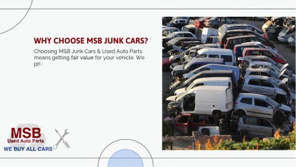 Instant Cash for Your Junk Cars | MSB Junk Cars & Used Auto Parts