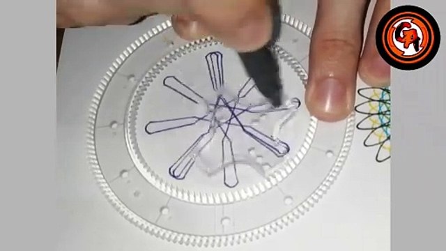 (VIDEO #0053) ️️ DRAWING a beautiful geometric design with colored markers and a spirograph.