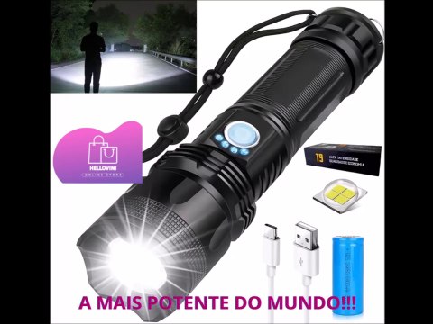 Lanterna Super Potente T9 P50 Tática Mais Forte Do Mundo Potente Sitio Fazenda Acampamento Camping Segurança