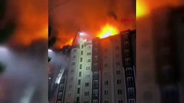İstanbul-Başakşehir'de 9 katlı binanın çatısında yangın-2 / Ek görüntülerle geniş haber