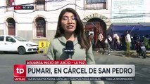 Marco Pumari está en la cárcel de San Pedro en La Paz, a la espera del juicio por la crisis del 2019