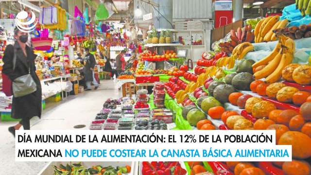 Día Mundial de la Alimentación: El 12% de la población mexicana no puede costear la canasta básica alimentaria