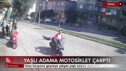 Bursa'da yaşlı adama motosiklet çarptı