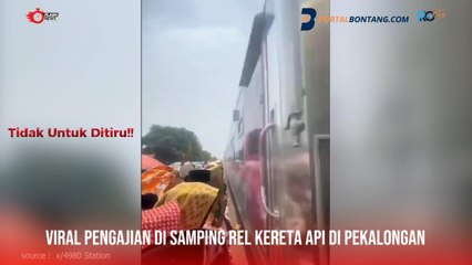 Viral Pengajian di Samping Rel Kereta Api di Pekalongan