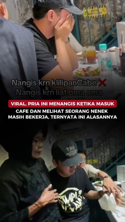 Viral, Pria Ini Menangis Ketika Masuk  Cafe dan Melihat Seorang Nenek Masih Bekerja, Ternyata Ini Alasannya