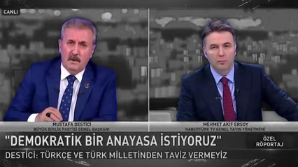 Mustafa Destici, Anayasa’daki laiklik ifadesinden rahatsız olduğunu belirterek: Geçmişte bir zulüm olarak döndü millete