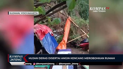 Download Video: Hujan Deras Disertai Angin Kencang Merobohkan Rumah di Sleman